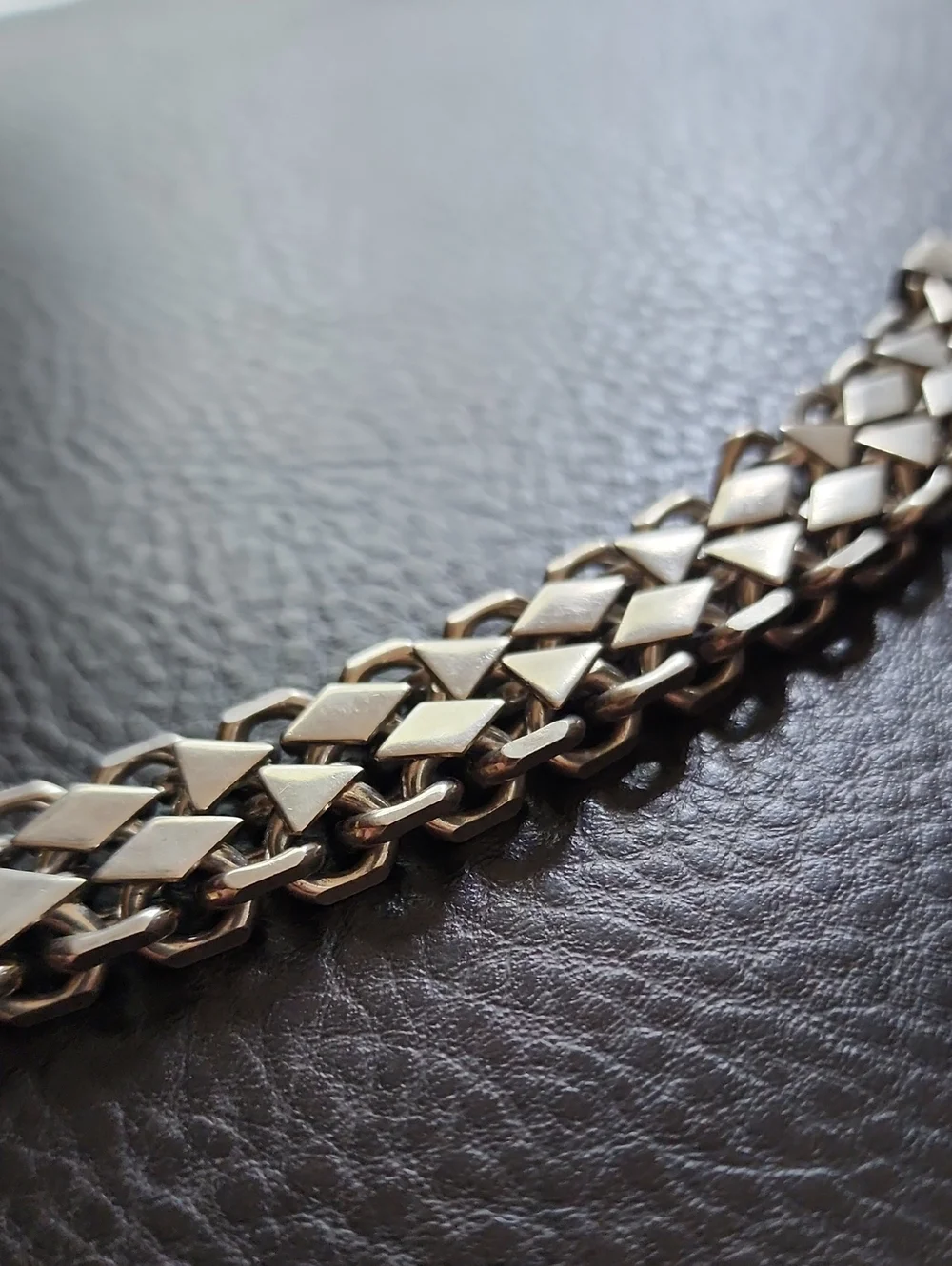 VTG Kramer Men's Polished Silver-Tone Chain Bracelet - Classic Link Design